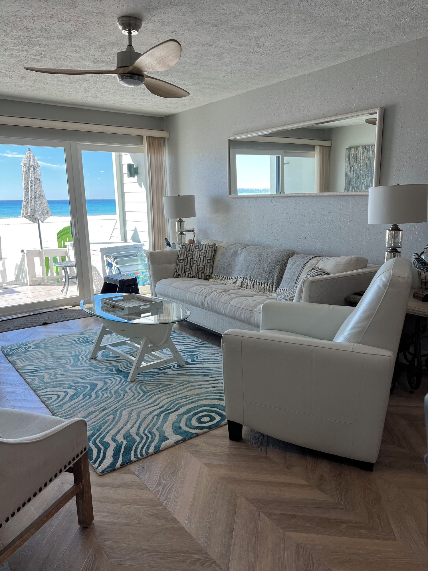 Pirates Cove 118 living room with Gulf view